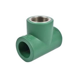 TEE ROSCA AL CENTRO POLIPROPILENO FUSION VERDE 1/2