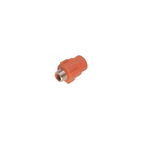 ADAPTADOR T HEMBRA POLIPROPILENO C/INS METALICO ROJO