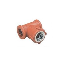 TEE POLIPROPILENO C/INS METAL RH ROJO
