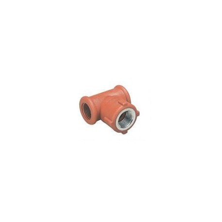 TEE POLIPROPILENO C/INS METAL RH ROJO